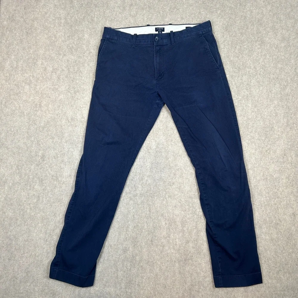 J.Crew Flex Chino Pants Mens 33x32 Navy Blue Slim Fit Stretch Cotton